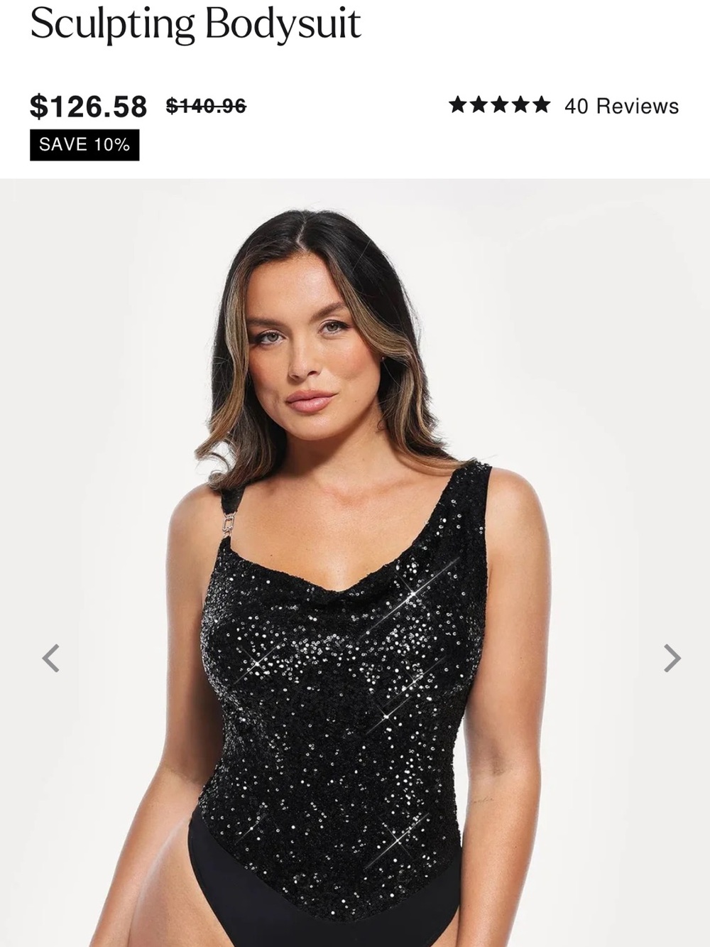 Topshop Black Sequin Strapless Bodysuit